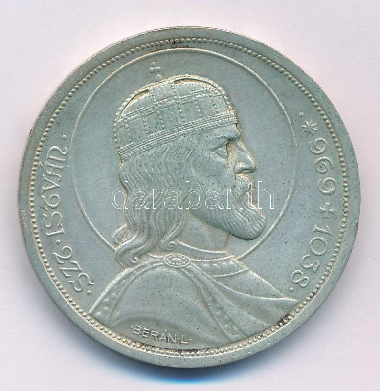 1938. 5P Ag 'Szent István' T:AU patina, ph. Adamo P8.1