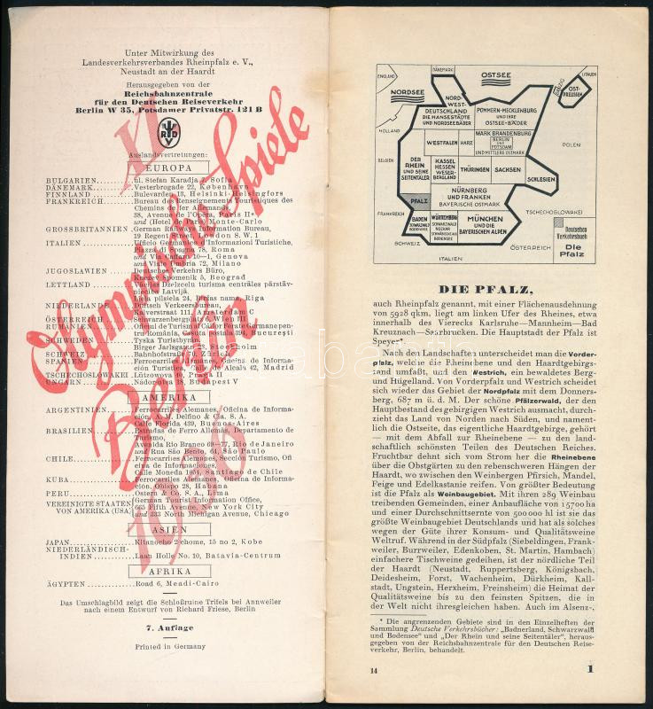 1936 Die Pfalz képes turista kiadvány Olimpia hirdetéssel - Image 2