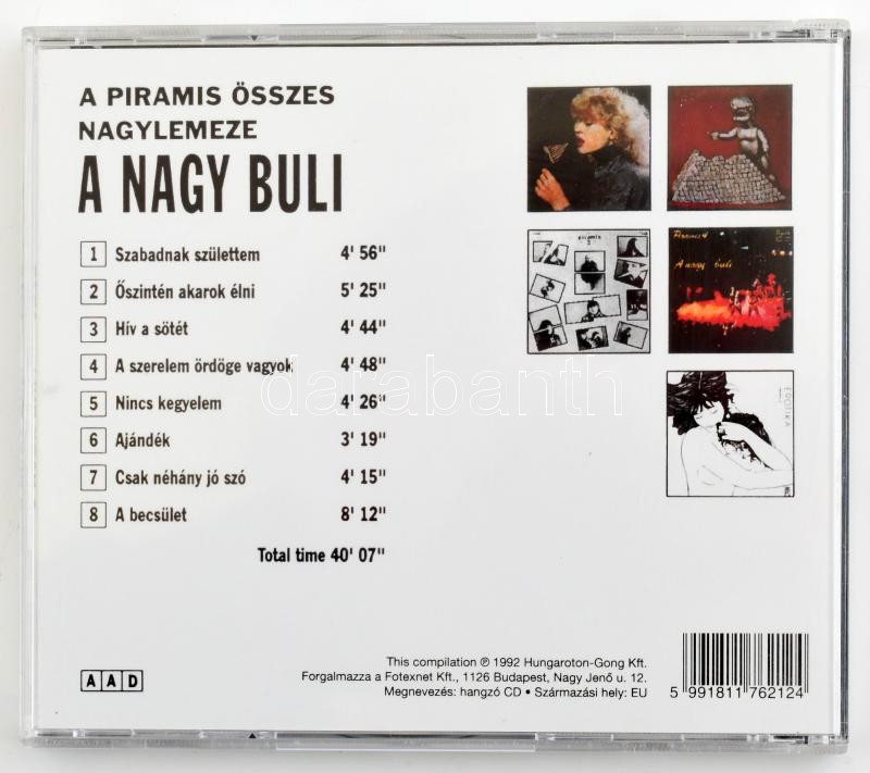 Piramis - 4 - A Nagy Buli. CD, Album. Mega, Magyarország, 1992. VG+ - Image 2
