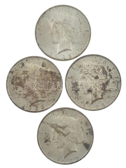 Amerikai Egyesült Államok 1923. 1$ Ag 'Béke' (4x) T:VF patina, karc USA 1923. 1 Dollar Ag 'Peace' (4x) C:VF patina, scratch Krause KM#150