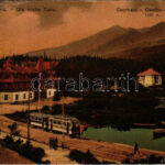 1918 Tátra, Magas-Tátra, Vysoké Tatry; Csorba-tó, villamos / Strbské Pleso / lake, tram (EB)