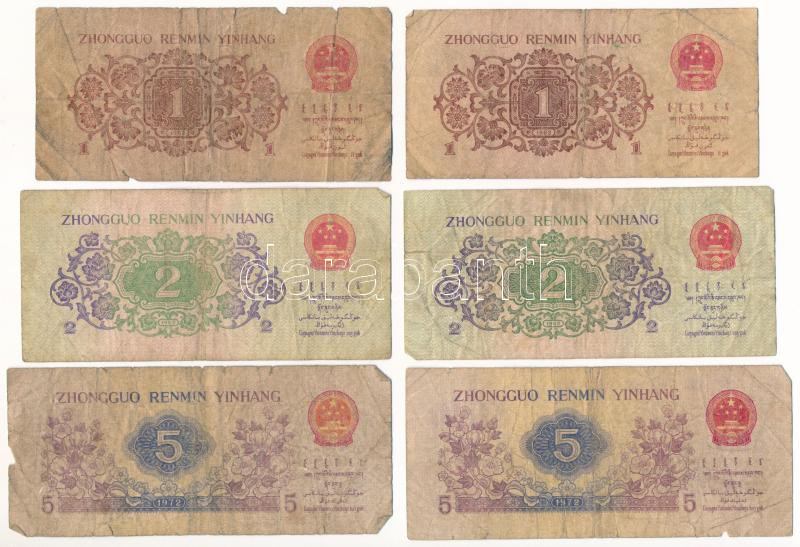 Kína 1962-1972. 1j-5j (6x) T:VG China 1962-1972. 1 Jiao - 5 Jiao (6x) C:VG - Image 2