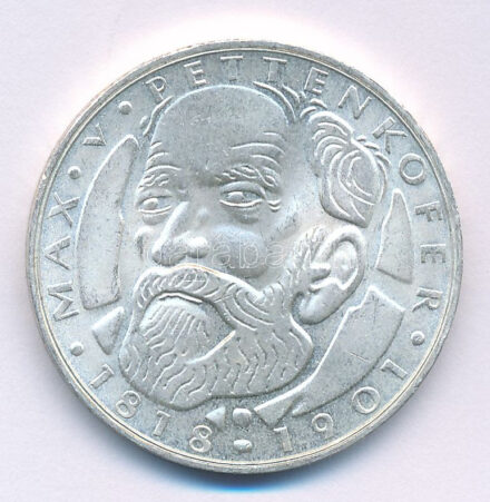 NSZK 1968D 5M Ag 'Max von Pettenkofer születésének 150. évfordulója' T:AU apró karc FRG 1968D 5 Mark Ag '150th Anniversary of the birth of Max von Pettenkofer' C:AU small scratch Krause KM#123