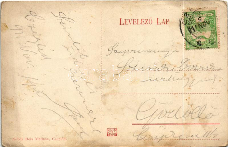 1911 Cegléd, vasútállomás. Sebők Béla kiadása (fl) - Image 2