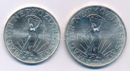 1970. 50Ft Ag + 100Ft Ag 'Felszabadulás' T:UNC kis patina Adamo EM36; EM37