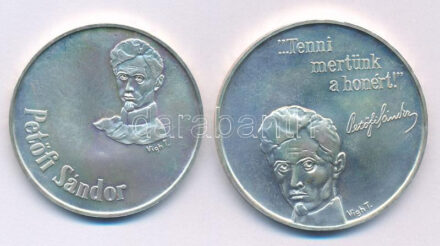 1973. 50Ft Ag + 100Ft Ag 'Petőfi' T:BU kis patina Adamo EM41, EM42