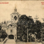 1911 Kismarton, Eisenstadt; Kálvária templom / Wallfahrtskirche / calvary church + 'SOPRON-POZSONY 262. SZ.A.' vasúti mozgóposta (fl)
