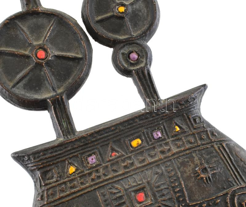 Pap Zoltán: Falplasztika. Bronz, kopásokkal, jelzés nélkül, 24x13,5 cm - Image 2