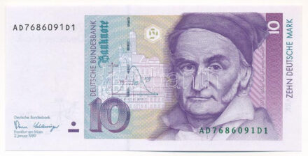 NSZK 1989. 10M 'AD7686091D1' T:UNC FRG 1989. 10 Mark 'AD7686091D1' C:UNC Krause 38