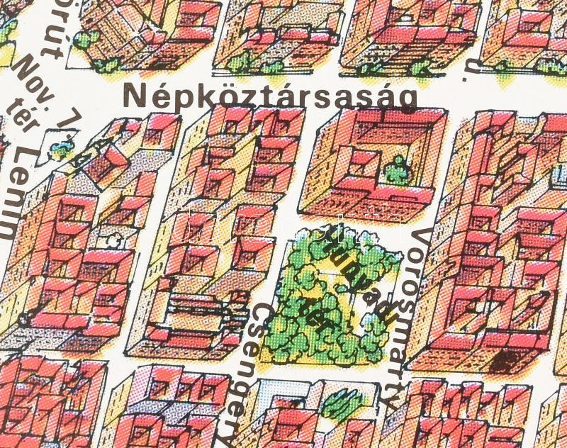 1986 Budapest panorámatérképe, Bp., Kartográfiai Vállalat, 91x67 cm - Image 2