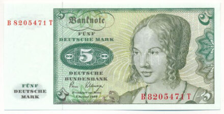 Német Szövetségi Köztársaság 1980. 5M 'B 8205471 T' T:UNC Federal Republic Germany 1980. 5 Mark 'B 8205471 T' C:UNC Krause#30