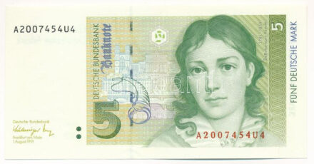 Németország 1991. 5M 'A2007454U4' T:UNC Germany 1991.5 Mark 'A2007454U4' C:UNC Krause P#37