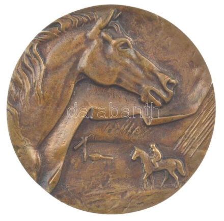 Lajos József (1936-) (?) DN Alföldi életképet ábrázoló bronz plakett (97mm) T:AU