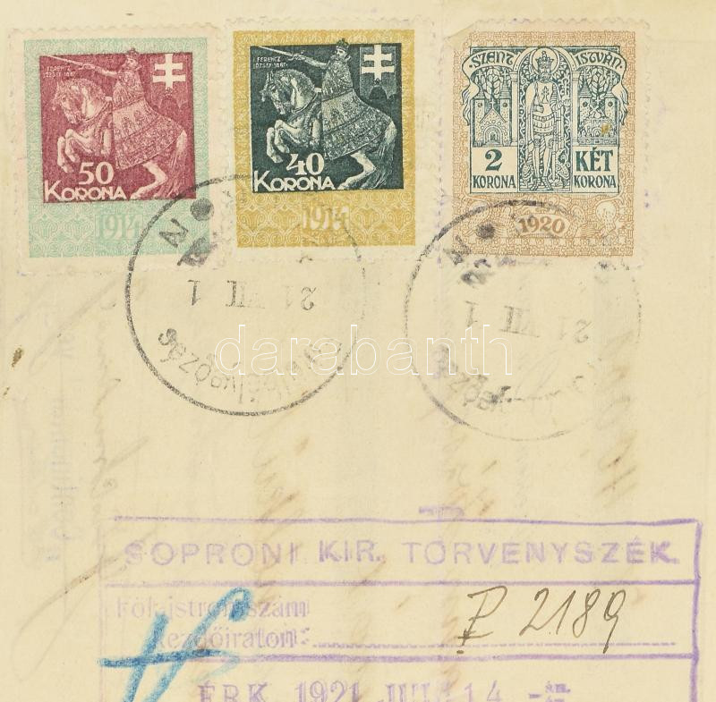 cca 1920 3 klf váltó magas illetéklerovásokkal / 3 bills of exchange with high frankings - Image 4