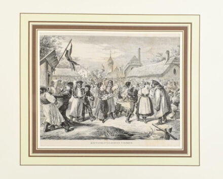 Cca. 1880-90. Képviselő választás vidéken. Fametszet, papír, 19x23 cm