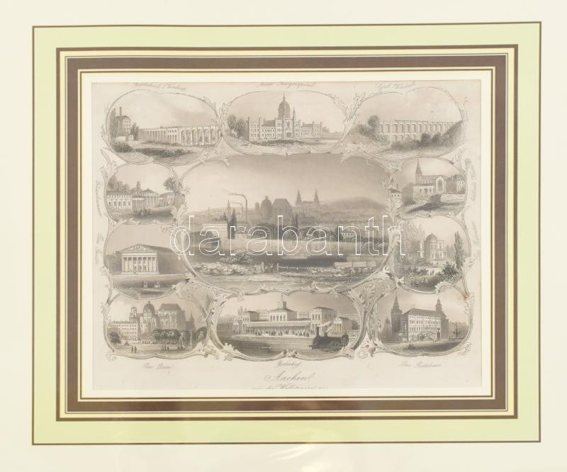 Cca. 1880-90. Achen látványosságai. Acélmetszet, papír, 19x23 cm