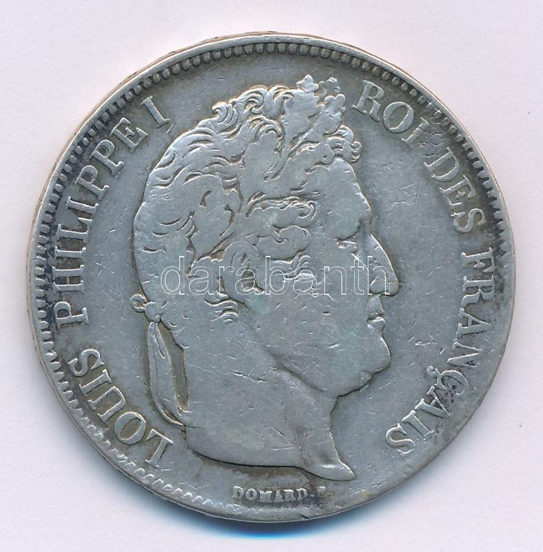 Franciaország 1832D 5Fr Ag 'I. Lajos Fülöp' T:F patina France 1832D 5 Francs Ag 'Louis Philippe I' C:F patina Krause KM#749