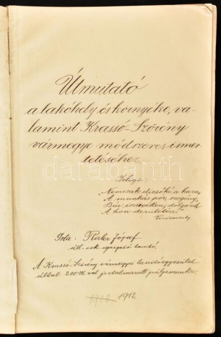 1912 Rizler József: Útmutató a lakóhely és környéke, valamint Krassó-Szörény vármegye módszeres ismertetéséhez. Írta: - -áll. isk. igazgató tanító. A Krassó-Szörény vármegyei tanitóegyesület által 200 K. val jutalmazott