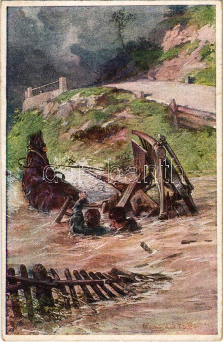 Offizielle Karte für Rotes Kreuz, Kriegsfürsorgeamt, Kriegshilfsbüro Nr. 496. Aus dem goldenen Buche der Armee Serie V. / WWI Austro-Hungarian K.u.K. military art postcard, support fund s: Fr. Jung (EK)