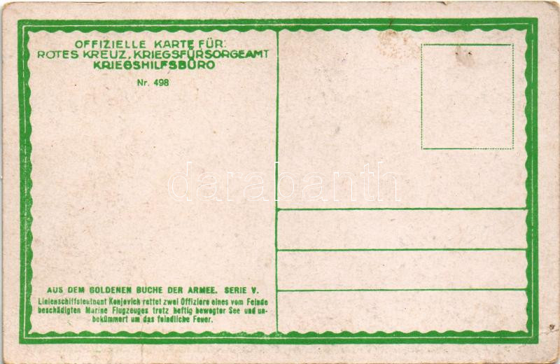 Offizielle Karte für Rotes Kreuz, Kriegsfürsorgeamt, Kriegshilfsbüro Nr. 498. Aus dem goldenen Buche der Armee Serie V. / K.u.K. Kriegsmarine / WWI Austro-Hungarian Navy art postcard, support fund s: Willy Straka (EK) - Image 2