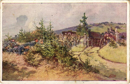 Offizielle Karte für Rotes Kreuz, Kriegsfürsorgeamt, Kriegshilfsbüro Nr. 349. Aus dem goldenen Buche der Armee Serie III. / WWI Austro-Hungarian K.u.k. military art postcard, support fund s: Fr. Jung (fa)