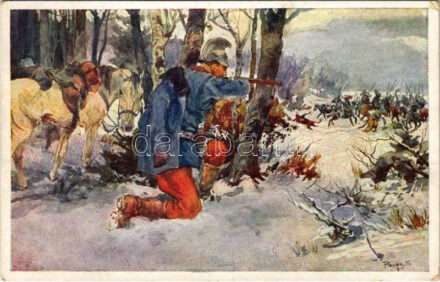 Offizielle Karte für Rotes Kreuz, Kriegsfürsorgeamt, Kriegshilfsbüro Nr. 353. Aus dem goldenen Buche der Armee Serie III. / WWI Austro-Hungarian K.u.k. military art postcard, support fund s: Roubal