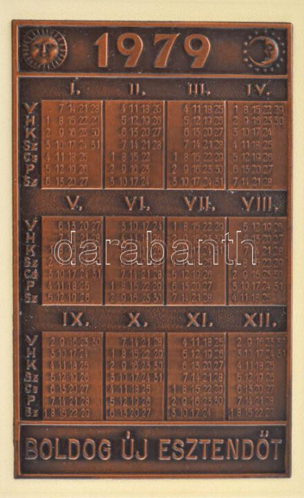 1979. '10 éves a Magyar Éremgyűjtők Egyesülete 1969-1979' bronz lemezplakett díszlapon (61x100mm) T:UNC