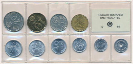 1985. 2f-20Ft (10xklf) érmés forgalmi sor fóliatokban T:UNC Adamo FO18