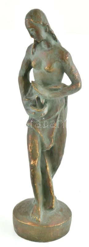 HB jelzéssel: Akt. Bronzírozott műanyag. Jelzett 40 cm
