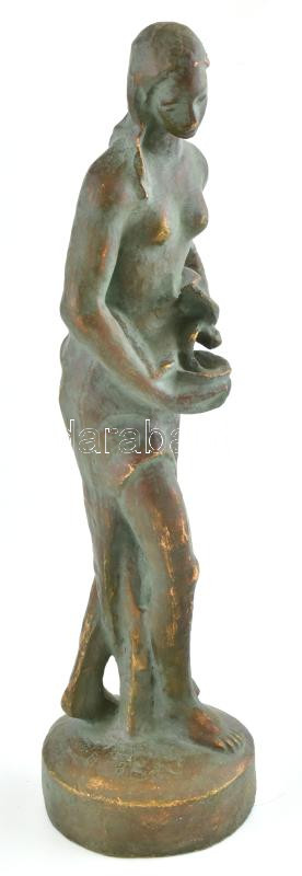 HB jelzéssel: Akt. Bronzírozott műanyag. Jelzett 40 cm - Image 2