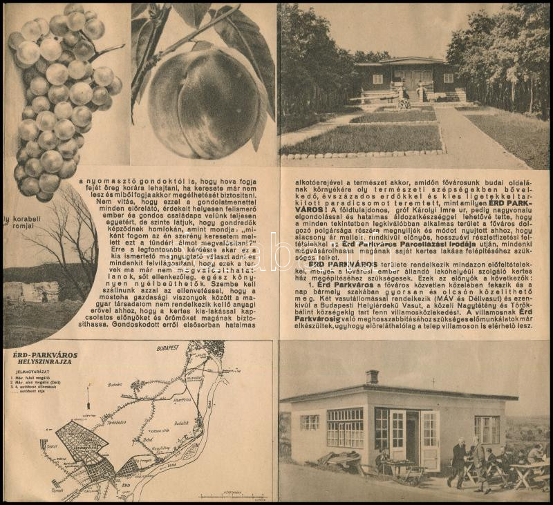 cca 1930 Érd-parkváros parcellázásának ismertetése, kihajtható, képekkel illusztrált prospektus - Image 2