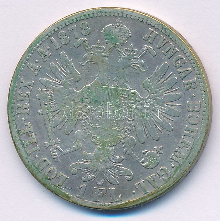 Ausztria 1878. 1Fl Ag 'Ferenc József' T:F patina Austria 1878. 1 Florin Ag 'Franz Joseph' C:F patina Krause KM#2222 - Image 2