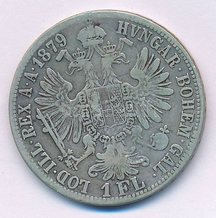 Ausztria 1879. 1Fl Ag 'Ferenc József' T:F patina Austria 1879. 1 Florin Ag 'Franz Joseph' C:F patina Krause KM#2222 - Image 2