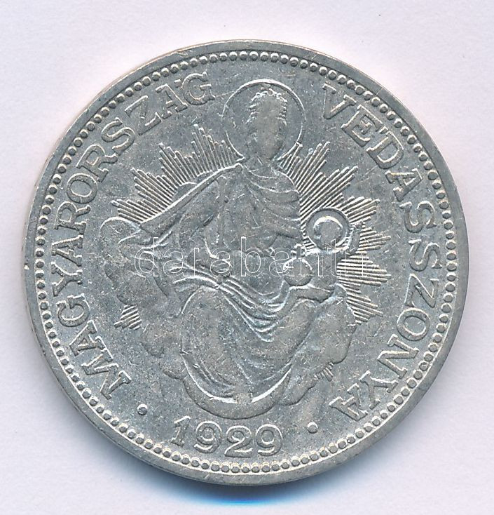 1929. 2P Ag 'Madonna' T:VF Adamo P7