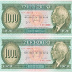 1996. 1000Ft (2x) sorszámkövetők 'E 97192242 - E 97192243' T:F szép papír Adamo F48