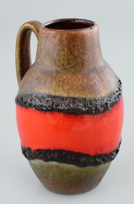Német retro kerámia váza. Kézzel festett, jelzés nélkül hibátlan 17 cm