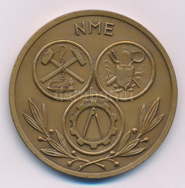 1959. '10 éves - A Nehézipari Műszaki Egyetem - 1949-1959 / NME' bronz emlékérem (45mm) T:XF,VF patina, korr. - Image 2