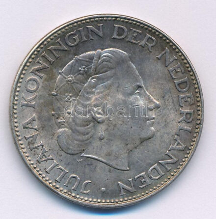 Hollandia 1963. 2 1/2G Ag 'Julianna' T:AU patina, kis karc Netherlands 1963. 2 1/2 Gulden Ag 'Juliana' C:AU patina, small scratch Krause KM#185
