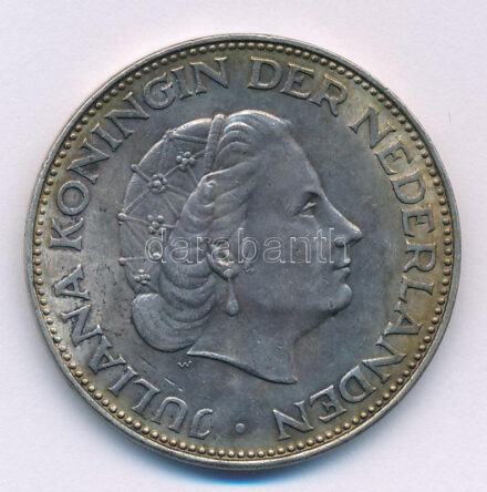 Hollandia 1963. 2 1/2G Ag 'Julianna' T:AU patina, kis karc Netherlands 1963. 2 1/2 Gulden Ag 'Juliana' C:AU patina, small scratch Krause KM#185