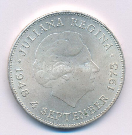 Hollandia 1973. 10G Ag 'Julianna - uralkodásának 25. évfordulója' T:AU Netherlands 1973. 10 Gulden Ag 'Juliana - 25th Anniversary of Reign' C:AU Krause KM#196