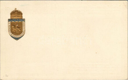 1917 Nemzeti Áldozatkészség Szobra dombornyomott segélylap / WWI Austro-Hungarian K.u.K. military charity fund, golden Embossed (EK)