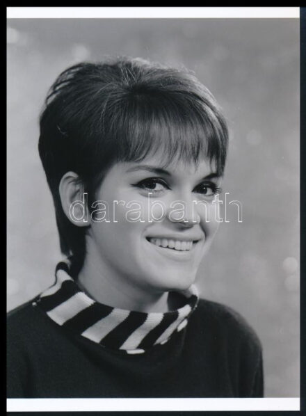 cca 1972 Ambrus Kyri (1945-2021) táncdalénekesnő, rádiós műsorvezető műtermi portréja karrierje kezdetén, 1 db modern nagyítás vintage negatívról, 21x15 cm