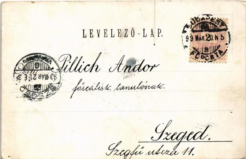 1899 (Vorläufer) Fröhliche Ostern / Húsvéti üdvözlet tojásokkal / Easter greeting, eggs. Art Nouveau litho (EK) - Image 2