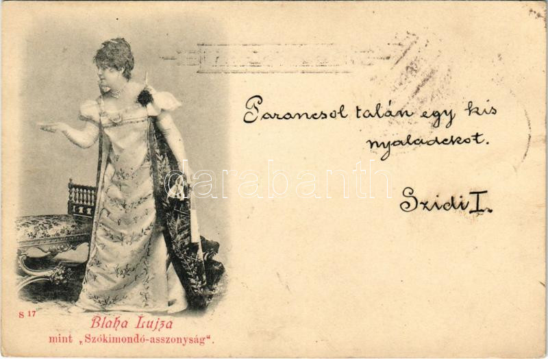 1898 (Vorläufer) Blaha Lujza, mint 'Szókimondó asszonyság'