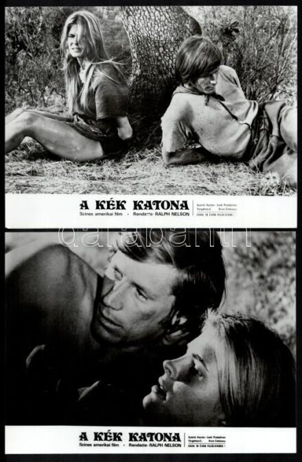 cca 1970 ,,A kék katona' című amerikai westernfilm jelenetei és szereplői, 16 db vintage produkciós filmfotó ezüst zselatinos fotópapíron, a használatból eredő (esetleges) kisebb hibákkal, 18x24 cm