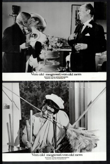 cca 1970 ,,Van aki megteszi, van aki nem' című angol film jelenetei és szereplői, 25 db vintage produkciós filmfotó ezüst zselatinos fotópapíron, a használatból eredő (esetleges) kisebb hibákkal, 18x24 cm