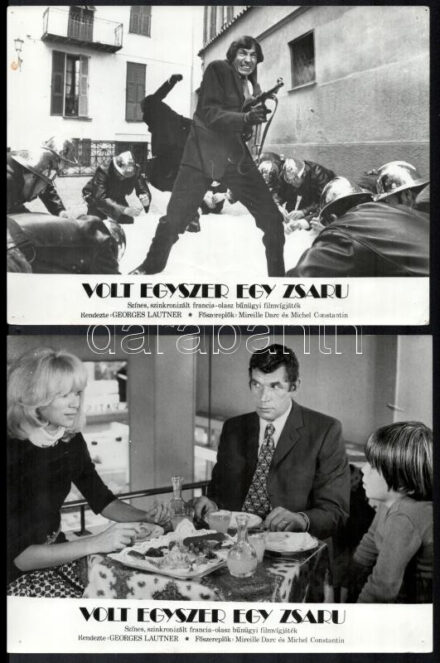 cca 1971 ,,Volt egyszer egy zsaru' című francia - olasz bűnügyi filmvígjáték jelenetei és szereplői, 13 db vintage produkciós filmfotó ezüst zselatinos fotópapíron, a használatból eredő (esetleges) kisebb hibákkal, 18x24 cm