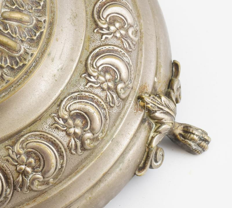 Régi kínáló, fém, kristály felső résszel, kopásokkal. m: 27,5 cm - Image 3