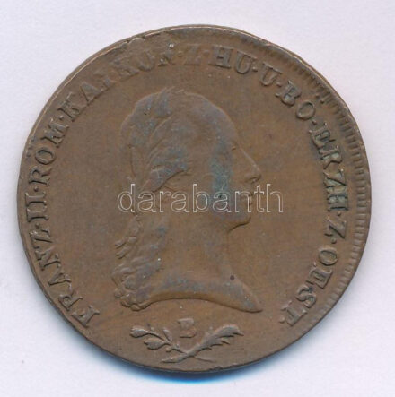 1800B 6kr Cu 'I. Ferenc' T:VF patina, kis fülnyom Huszár: 2018, Unger III.: 1399.a