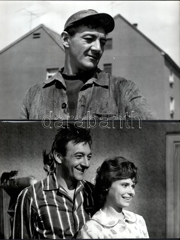 Sinkovits Imre (1928-2001) színművész a ,,Tücsök' és ,,Az Örökös' című filmek jeleneteiben, 10 db vintage fotó ezüst zselatinos fotópapíron, a használatból eredő (esetleges) kisebb hibákkal, 19,5x30 cm - Image 3